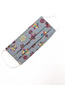 Children's Grey Christmas Print Face Mask