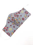 Ladies Grey Christmas Print Face Mask