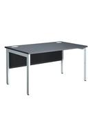 Graphite Bench Style Office Desk - White Legs