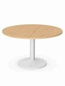 Kito 1200mm Round Office Table - Beech/White Base image