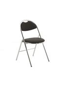 Milan High Back Black Vinyl Chrome Frame Folding Visitor Chair image