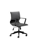 Sosa Black Mid Back Ribbed Executive Office Chair