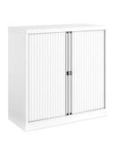 Bisley Essential Tambour Cabinet 1000mm High - Traffic White