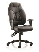 Galaxy Operator Office Chair - Black Leather image