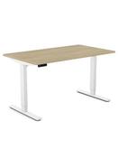Zoom Urban Oak Sit-Stand Desk - White Frame (Portals) image