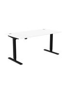 Zoom White Sit-Stand Office Desk - Black Frame image