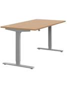 Zoom Beech Sit-Stand Office Desk – Silver Frame image