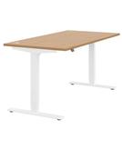 Zoom Beech Sit-Stand Office Desk – White Frame image