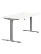Zoom White Sit-Stand Office Desk - Grey Frame image