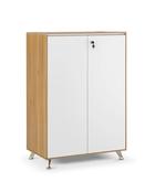 American Walnut NERO Executive Storage Cupboard - 1200mm High