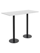 Athena White Rectangular Podium Table - Black Base