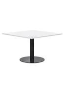 Athena White Square Office Table - Black Base