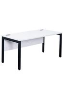 White Bench Style Office Desk - Black Legs