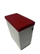 ♻️ Used White Bisley Note Slimline 3 Drawer Pedestal - Red Cushion