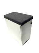 Used White Bisley Note Slimline 3 Drawer Pedestal - Grey Cushion