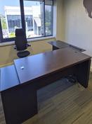 Used Executive L-Shaped Desk - Dark Oak image