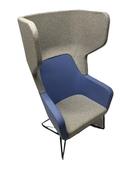 Used Fan High Back Armchair - Blue Accent