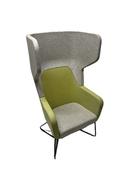 Used Fan High Back Armchair - Green Accent