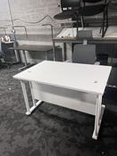 Used White TC 1200mm Office Desks - White Legs image