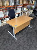 Used Beech Gresham Office Desk - 1400mm Wide