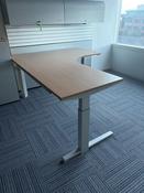 Used Beech Steelcase Radial Sit-Stand Desk - 1800mm x 1800mm image