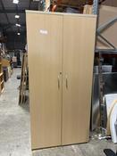 Used Light Beech Storage Cabinet - 2115mm High