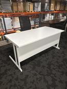 Used White Narbutas OPTIMA 1600mm Office Desk - White Legs