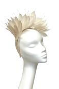 Champagne Feather Headpiece for Hire (W24)