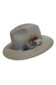 Chloe - Grey Fedora with Grey Feather Pin image