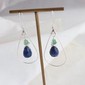 Silver Lapis Teardrop Earrings
