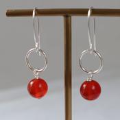 Carnelian Mini Hoop Silver Earrings image