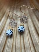Dalmatian jasper filigree earrings image