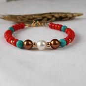 Pearl &amp; Orange Bracelet image