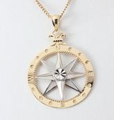 Compass Chain Vintage Nautical Compass Pendant Necklace – Stainless Steel, 22-inch Chain, Unisex image