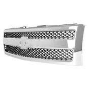 Front Grille Bowtie Emblem For 2007-2013 Chevy Silverado Chrome Mesh Grille With Black Insert For 2007-2013 Chevy Silverado 1500 – Direct Fit Front Grill image