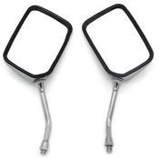 Chrome Motorcycle Mirrors Universal Chrome Rectangular Rearview Mirrors For Honda Rebel 250 2007-2008 &amp; Cruisers - 10mm Bolt image