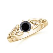Round Diamond Band Rhodium Plated 1/4ct Black Diamond Filigree Band Ring – Size Selectable image