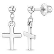 Cross Rings For Women Sterling Silver Tiny Sterling Silver Cross Dangle Charm Ring – Sizes 5-10 – 925 Silver Band image
