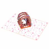 Handmade 3D Pop Up Greeting Card - Heart Flower Floral Design For Valentine's Day Or Birthday Happy Anniversary Cards image