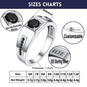 Titanium Wedding Rings For Women Tommyway Jewelry Black Titanium Men's 0.50 Carat CZ Eternity Wedding Band Ring (Size 6-13) image