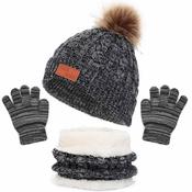 Hats For Kids Kids Knit Beanie With Faux Fur Pom Pom – Cute Winter Hat For Boys &amp; Girls image