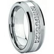 H&amp;J Jewelry Men's 925 Sterling Silver Gold Plated Ring – Full CZ Iced – 9mm – Hip Hop Style Ring For Man image