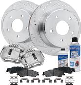 Oem Brakes And Rotors Detroit Axle Rear Brake Kit: Drilled &amp; Slotted Rotors, Calipers &amp; Ceramic Pads For Chevy S10 Blazer image