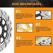 Hayabusa Brake Pads Extreme Shop Front Brake Rotor &amp; Pads – Suzuki Hayabusa GSX1300R 99-07 – 320mm Grooved Floating Stainless Steel image