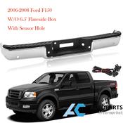 2012 F150 Rear Bumper Cover Chrome Rear Step Bumper Assembly For 2006-2008 Ford F150 – With Park Assist Hole, Complete Kit image