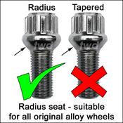 Lug Nuts Black TWD Black Alloy Wheel Locking Bolts – M14x1.5 – For VW Golf, Passat (Radius Seat) image
