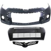 Front Bumper Cover Kit – 3 Piece Set With Fog Light Bezels – 88937206 15252038 15252039 – Evan-Fischer 2007 Chevy TAHOE Bumper image