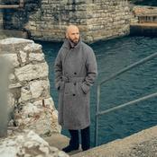 Men's Herringbone Wool Blend Long Overcoat – Double Breasted, Brown, Vintage Style, Custom Sizes Available Herringbone Overcoat image