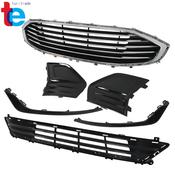 2016 Ford Fusion Rear Bumper Valance TOPONE Front Bumper Cover With Grilles &amp; Fog Light Covers – For 2019-2020 Ford Fusion (Matte Black) image