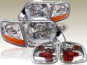 1997 Ford F150 Led Headlights EAGLE EYES Full Light Set For 2001-2003 Ford F-150 SVT SuperCrew – Headlights + Corner Lights + Tail Lights, DOT/SAE image